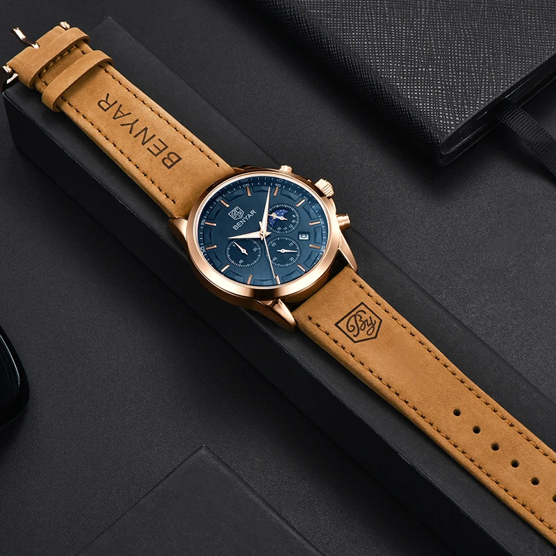

Quartz men's watches BENYAR military sport black Wristwatch men top luxury brand chronograph men fashion watch Relogio Masculino