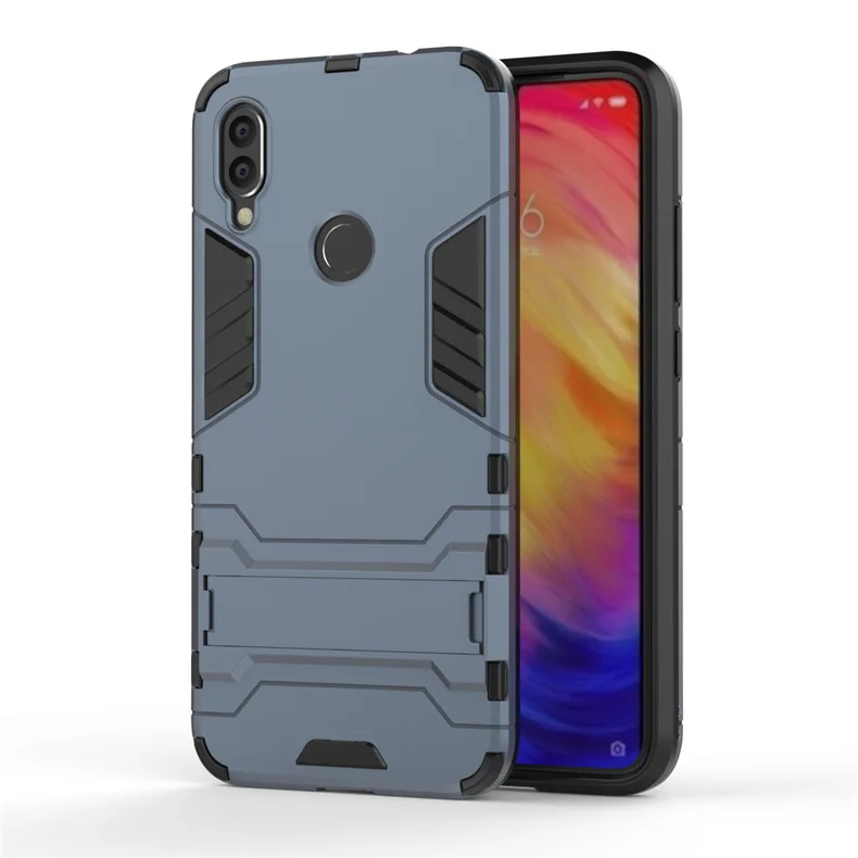 Dark Blue Для Xiaomi Redmi Note 7 Note 8 Pro Redmi 7 7A чехол противоударный защитный чехол для телефона с подставкой - Цвет: Dark Blue