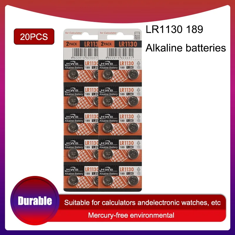 

20 шт./лот 100% оригинал для Eaxell 1,5 V AG10 LR1130 Щелочная кнопочная батарейка 389 LR54 SR54 SR1130W 189 LR1130