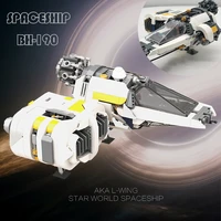 moc star space battle bh 190 also known as l wing spaceship aircraft building block toy model aerospace model toys for boys gift