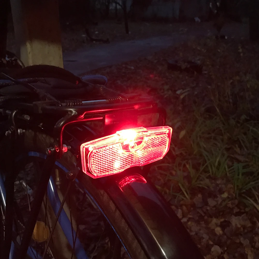 

LED Mountain Bike Luggage Rack Light Waterproof Bicycle Rear Seat Reflective Taillight Night Ridding Safety Warning Reflector