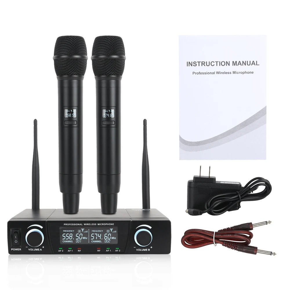 Профессиональный микрофон XTUGA U1002 UHF двойная Беспроводная микрофонная система 2