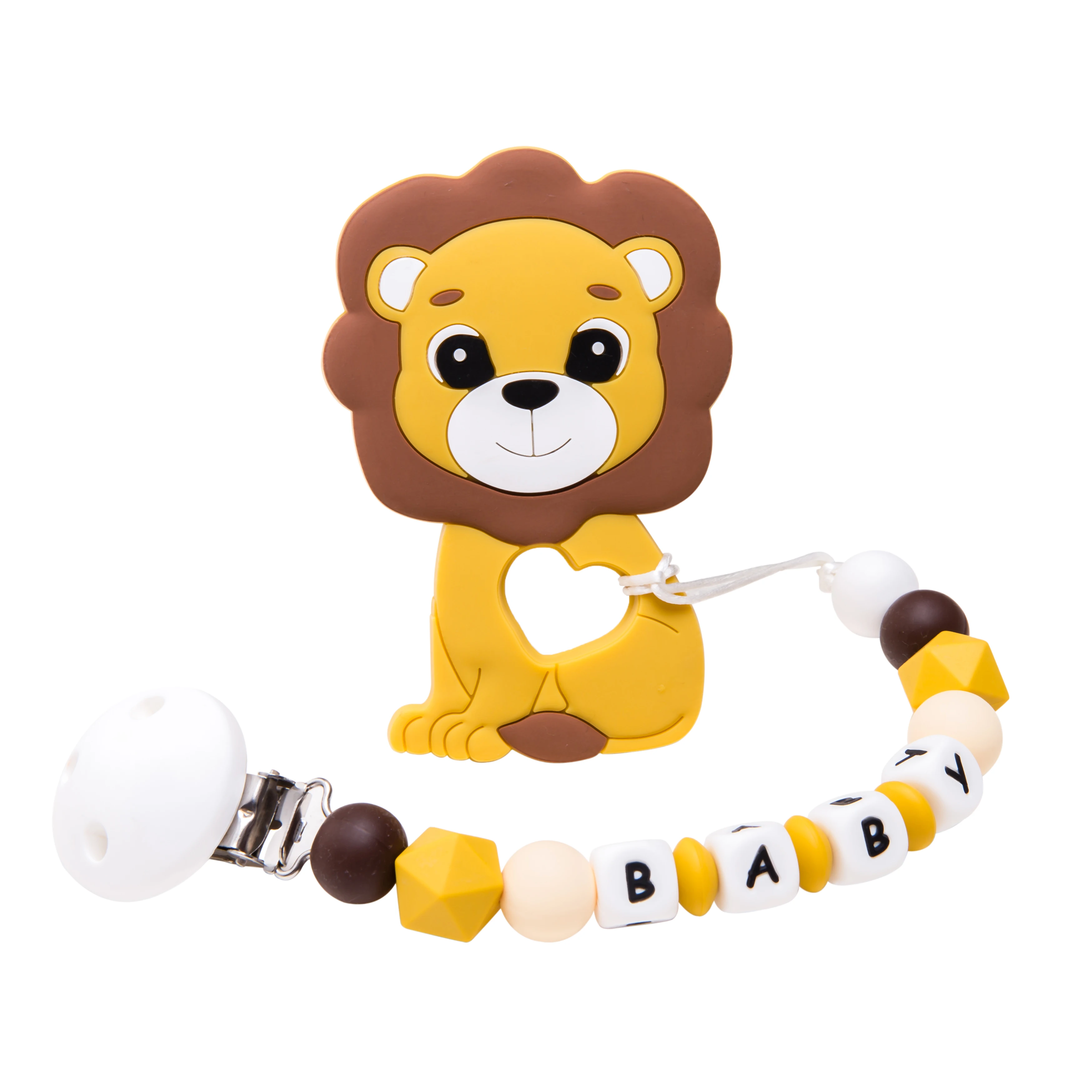 1 шт Детские Прорезыватель для зубов силиконовая соска с животным цепь кулон Еда