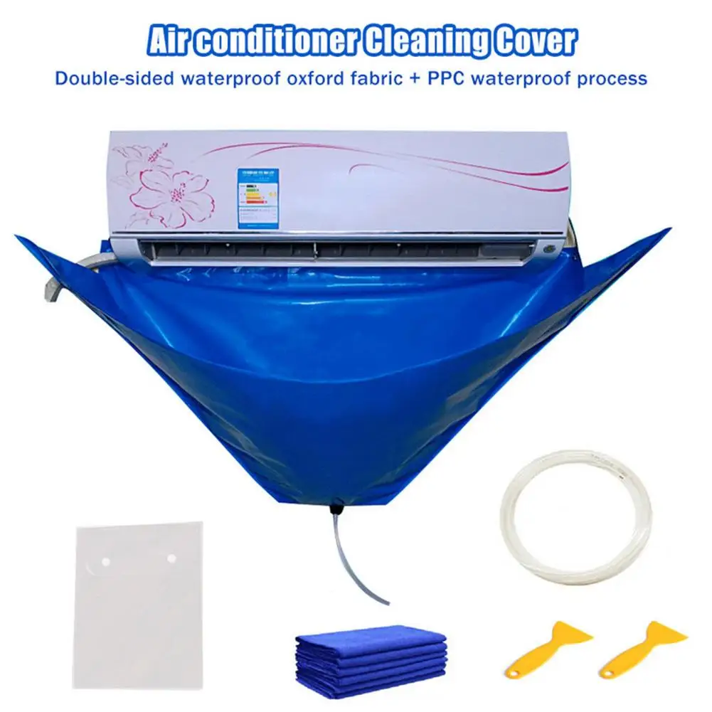 

Air Conditioner Cleaning Cover With Water Pipe Waterproof Air Conditioner Below 1.5P Cleaning Dust Protection Cleaning Cover Bag