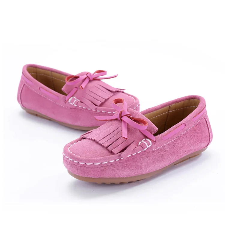 2018 г. Весенняя детская обувь для девочек из натуральной кожи с кисточками модные