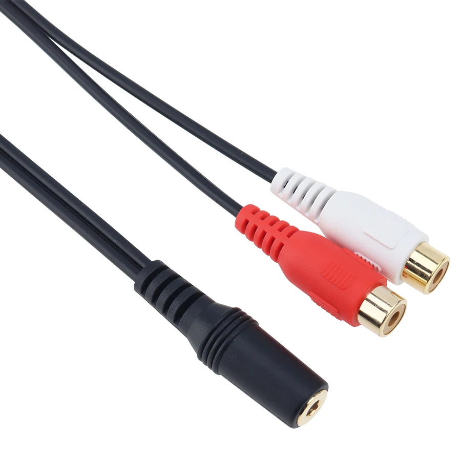 Universal 3.5mm Stereo Audio Female Jack to 2 RCA Socket Headphone 3.5 Y Splitter Adapter Cable for DVD CD TV 50pcs | Электроника
