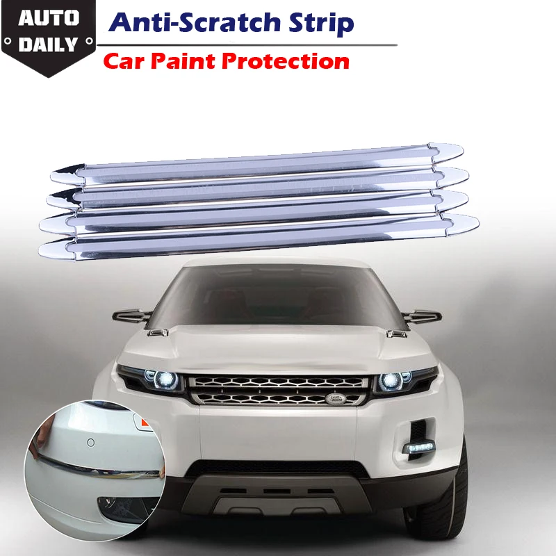 

Хромированные автомобильные наклейки на бампер, наклейки против царапин, противоударные резиновые полоски, автомобильные наклейки, защита...