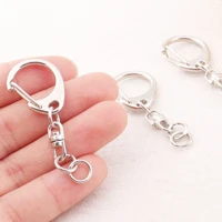 20 pcs silver key chain ring 50mm bag purse strap handbag hook swivel snap purse hook finding jewelry making lanyard clip