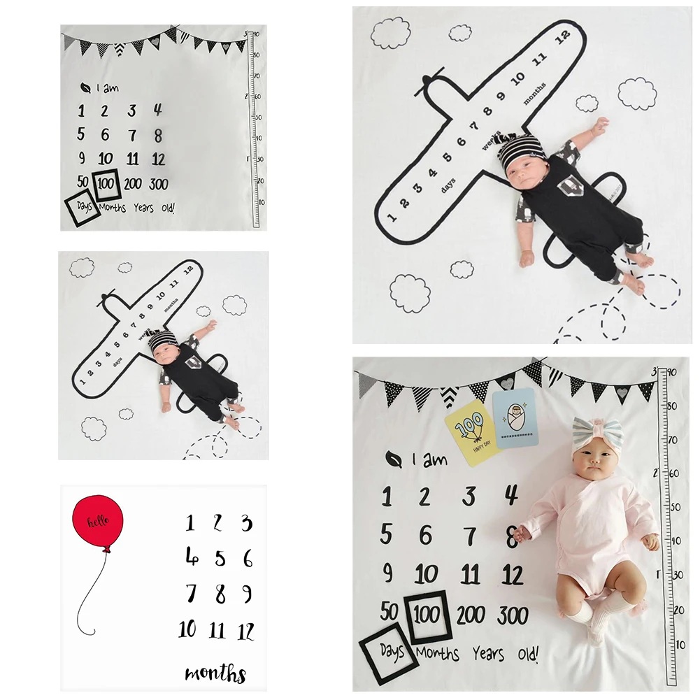 

Background Cloth Breathable Portable For Newborn Polyester Baby Milestone Blanket Photography Prop Memory Soft Square Gift