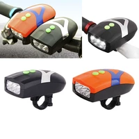 2021 bike bicycle 3 led headlight cycling lamp mtb motorcycle front light with electronic bell horn bicycle accessories