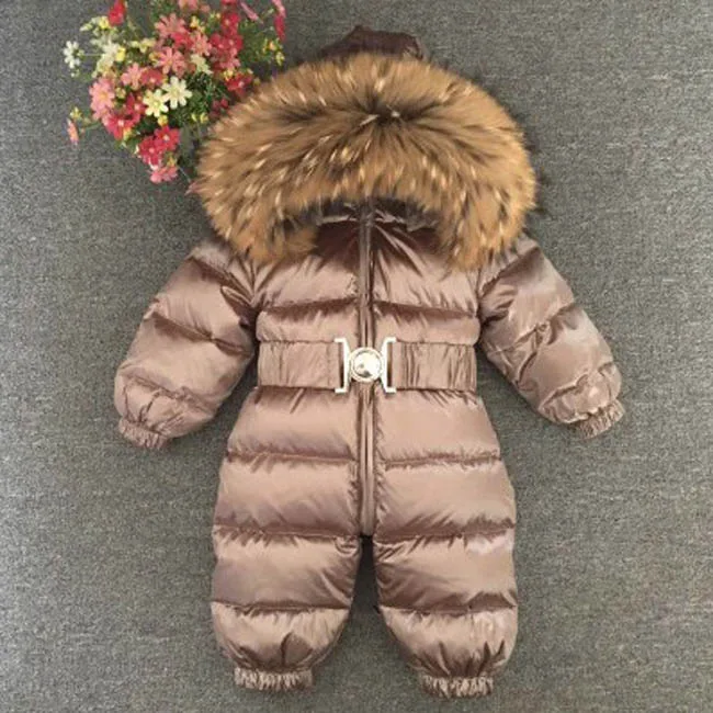 Russian Winter Degree Baby Rompers Winter Thick Boys Costume Girls Warm Snowsuit Kid Jumpsuit  Baby Wear