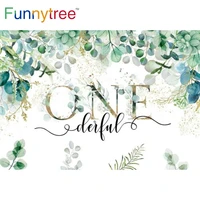 funnytree 1st birthday party onederful baby shower background 1 year leaves gold dots decor for a photo photobooth backdrop