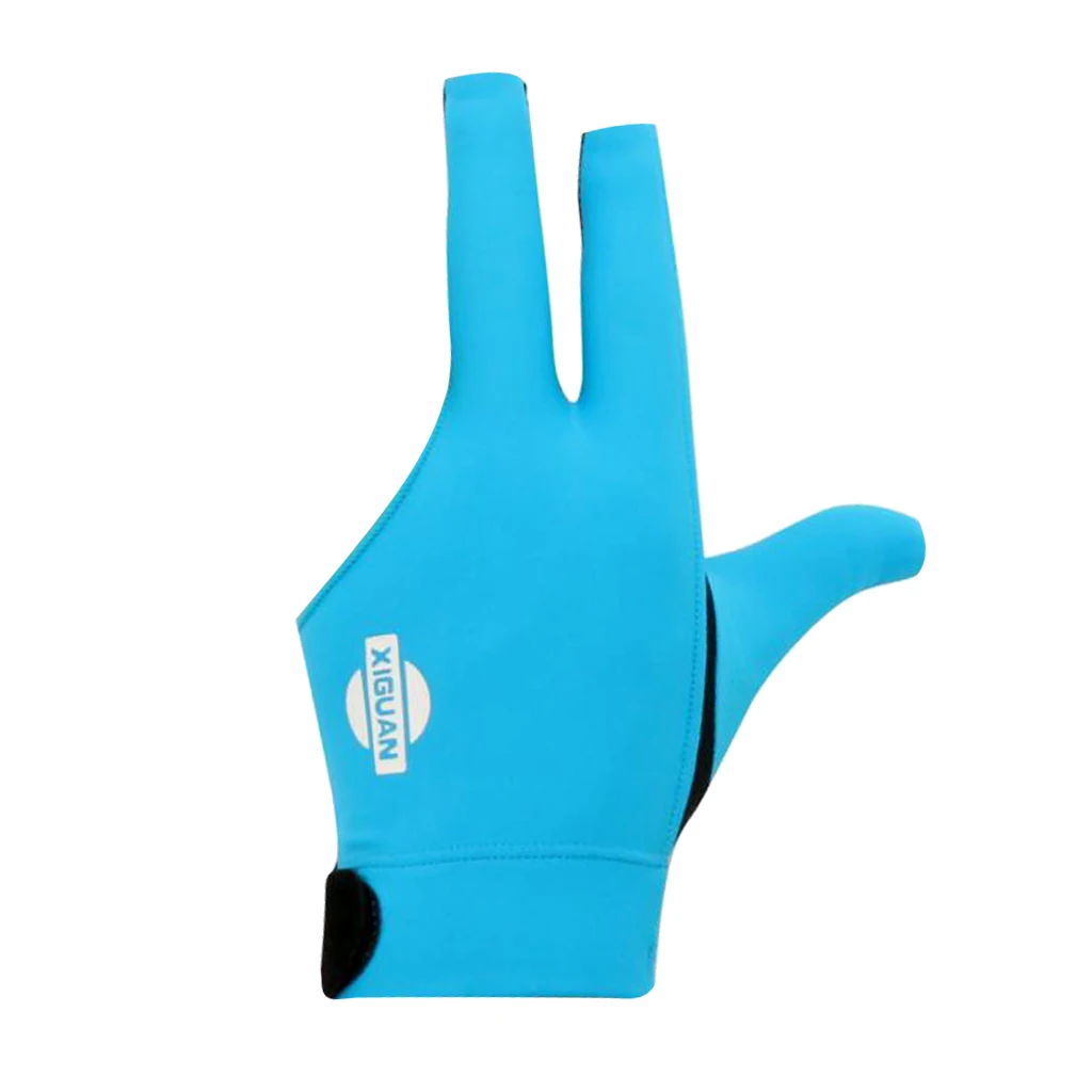 3-Finger Professional Stretchy Breathable Sweat Absorbing Left Hand Snooker Glove Pool Cue Billiard Glove Blue Red Black