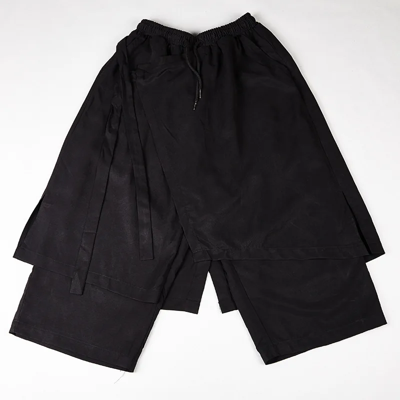 

Design fashion brand casual pants men's dark big leg pants Yamamoto Yaosi style wide leg pants men's Capris
