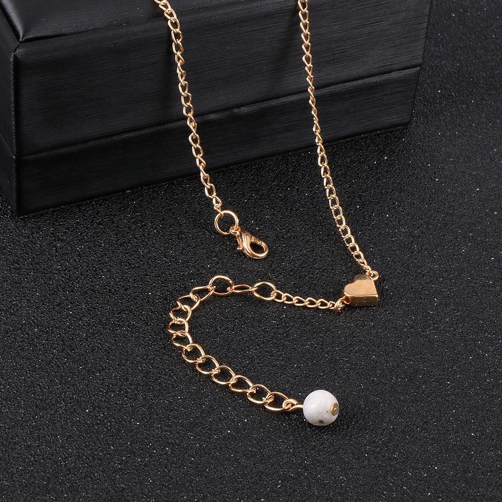 Модные женские бусы из натурального камня Очаровательное ожерелье с подвеской