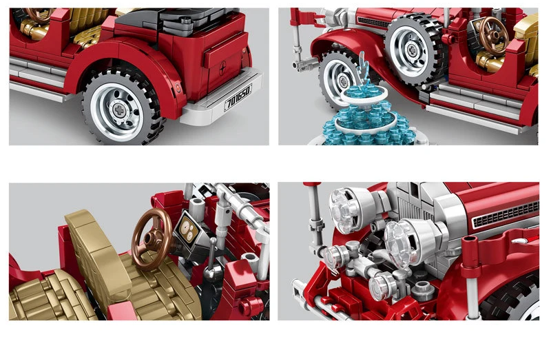 

technical classic Vintage car building block benz ss model bricks pull back vechile educational toys collection for boys gifts