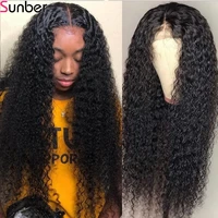 sunber jerry curly human hair wigs 5x5 hd lace closure 180 density pre plucked remy hair 13x4 lace frontal brazilian scarf wigs