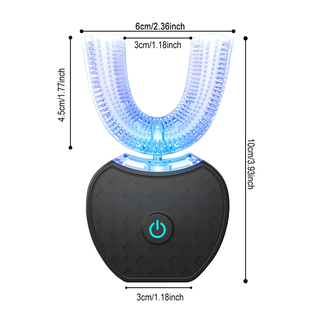 Автоматическая отбеливающая зубная щетка U-образная силиконовая головка 360