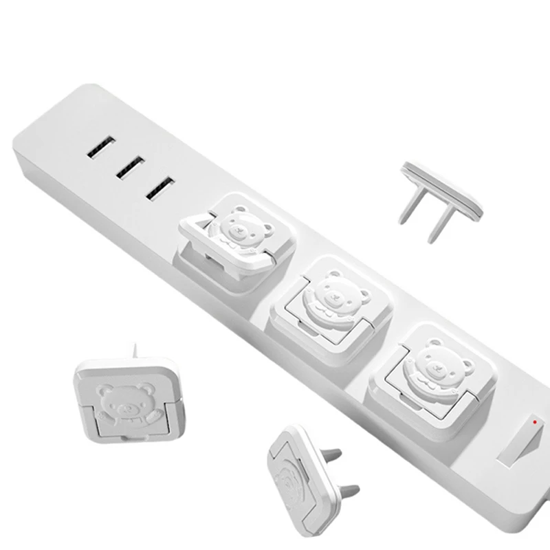 

Baby Safety Revolving Cover Cartoon Children Anti-electric Protection Socket Plastic Safety Plug Lock Child Protection Cover 5pc