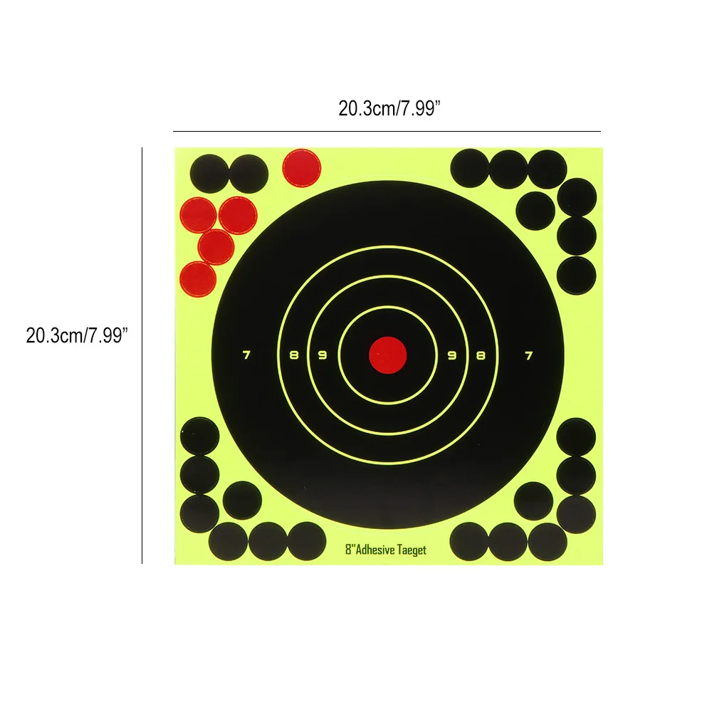 

10pcs Paper Target Stickers Adhesive Reactivity Shoot Targets Outdoor Shooting Practice Hunting Training 8 Inch Shot Target