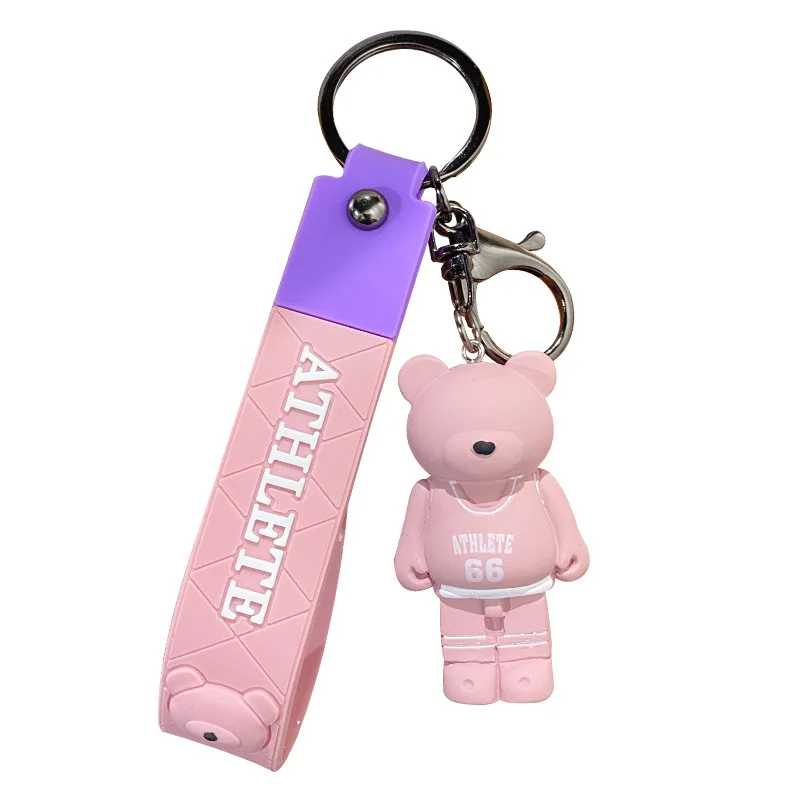

Cartoon Sports Bear Keychains Female Lovely Creative Resin Doll Key Chain Men And Women Car Bag Pendant Key Rings