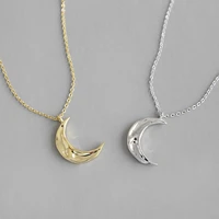 trendy pendant necklaces for women moon style petite uneven crescent 925 silver fine jewelry party ol necklace lady gifts