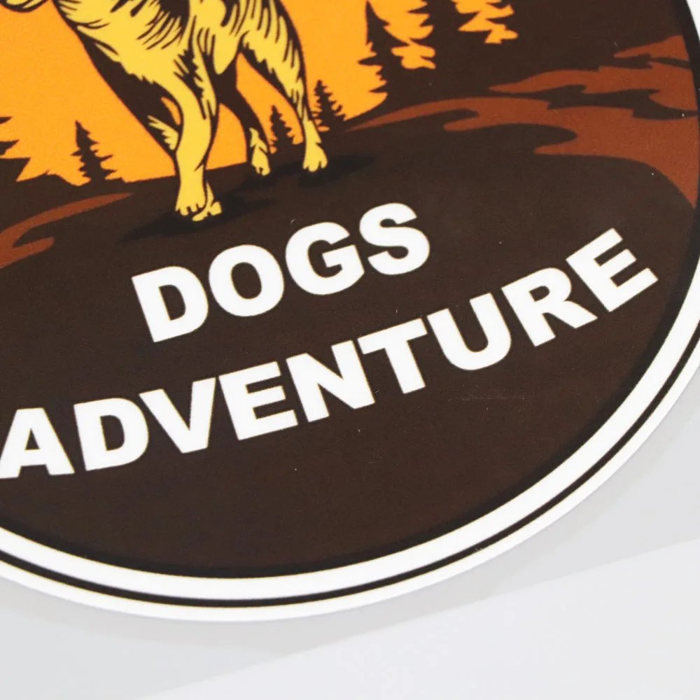 

YOJA 14X14CM DOGS ADVENTURE Car Stickers Vinyl Decal Word Decorates Modern Cartoon 19A-0261