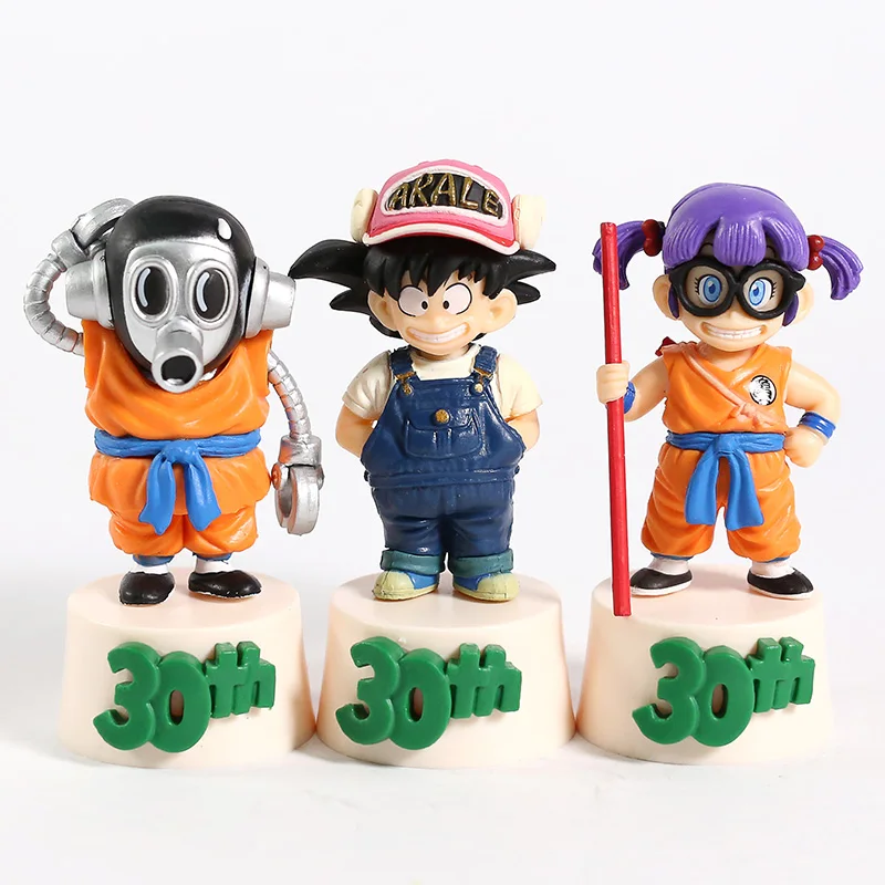 Dragon Ball 30th Ichiban kuji F Prize Arale Nori Toriyamaro обезьяна Кин ПВХ Фигурки игрушки 3 шт./компл