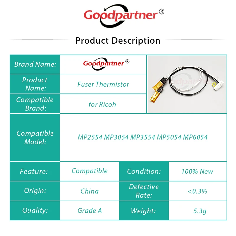 1X Fuser Thermistor для RICOH MP 2554 3054 3554 5054 SP / MP2554 MP3054 MP3554 MP5054 MP6054 |