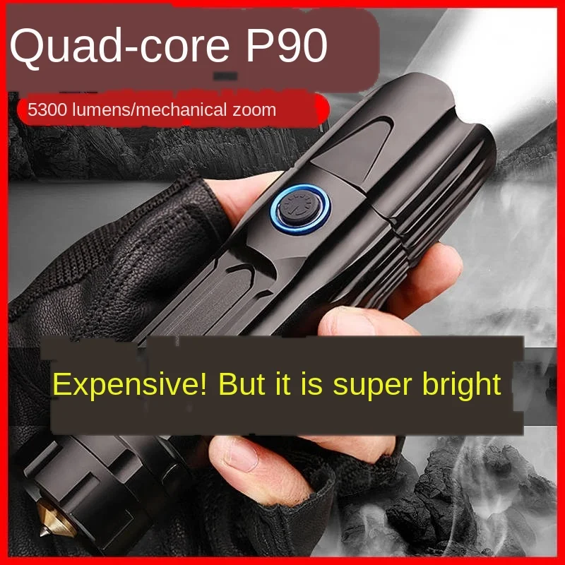 Satin Al P90 Güçlü ışık El Feneri şarj Edilebilir Süper Parlak Açık LED Güçlü ışık El Feneri Açık şarj Taşınabilir