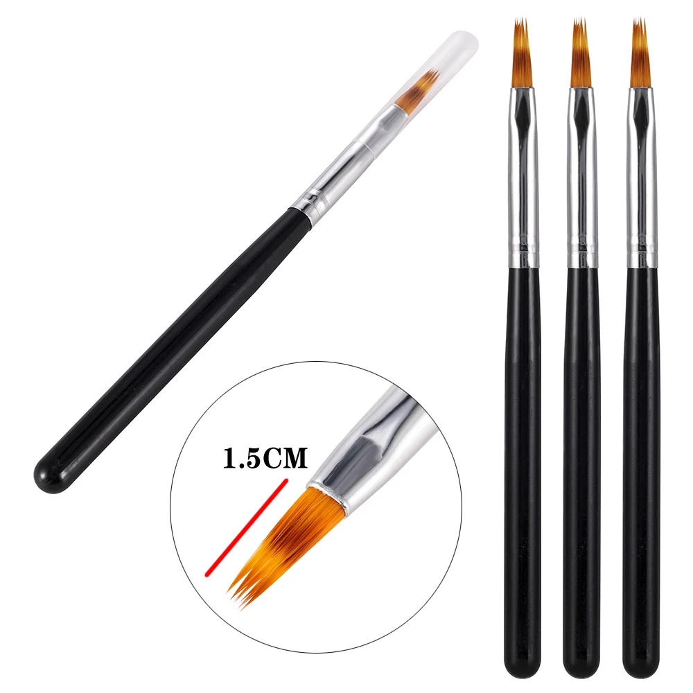 UV Gel Gradient Ombre Painting Pen Drawing Brush Wooden Handle Nail Art Tool Instruments Manicure Professionnel | Красота и здоровье