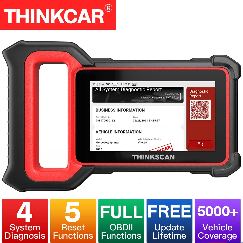 

THINKCAR Thinkscan Plus S6 EOBD OBD2 Automotive Scanner ABS SRS Airbag Eng AT Multi-brand Diagnosis 5 Reset Car Diagnostic Tools
