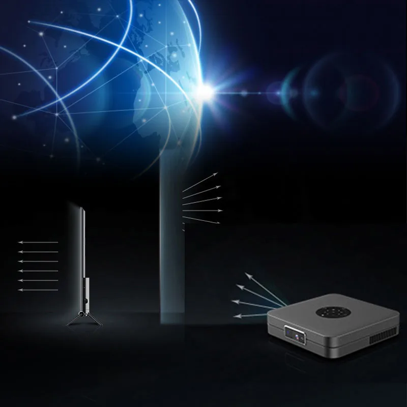 smart dlp projector mobile phone with sync screen 3d small wifi home office teaching high definition projector dlp008 free global shipping