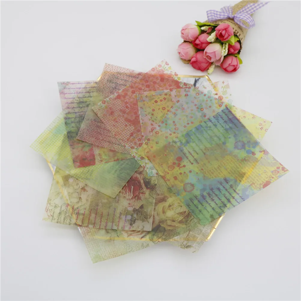 12 шт красочные клеи Vellum шаблон бумажные Фоновые наклейки для скрапбукинга
