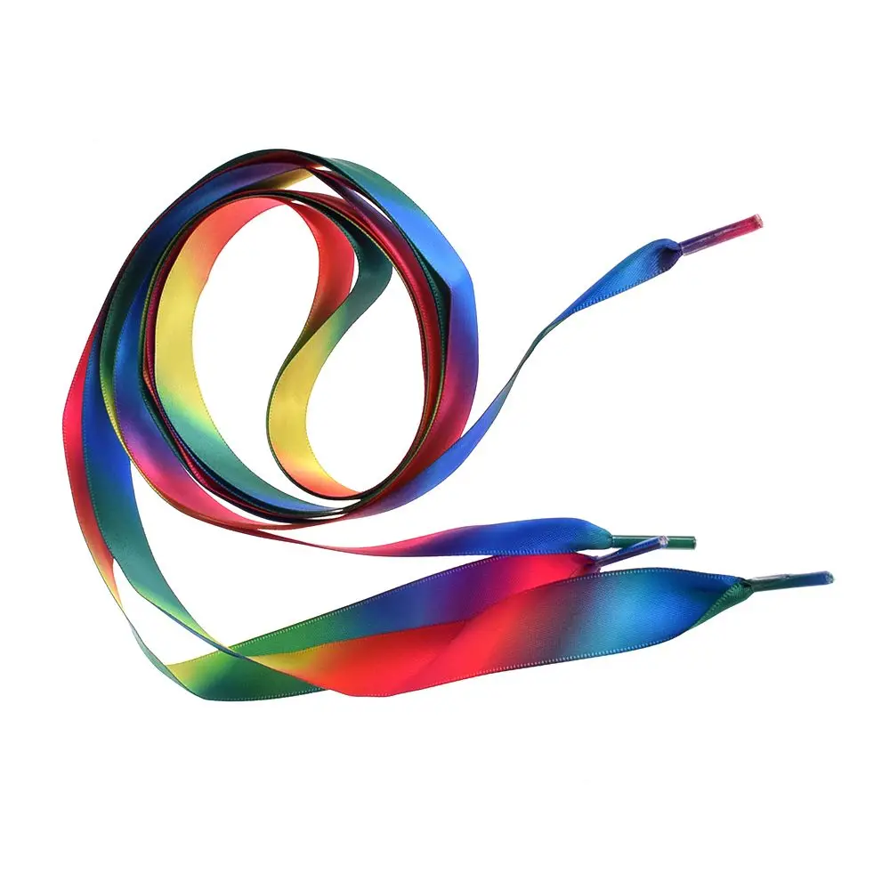 

1Pair Gradient Shoelaces Flat Shoe laces Fashion Canvas Leisure Candy Color Boot Shoelace Woman And Men Rainbow Shoelaces