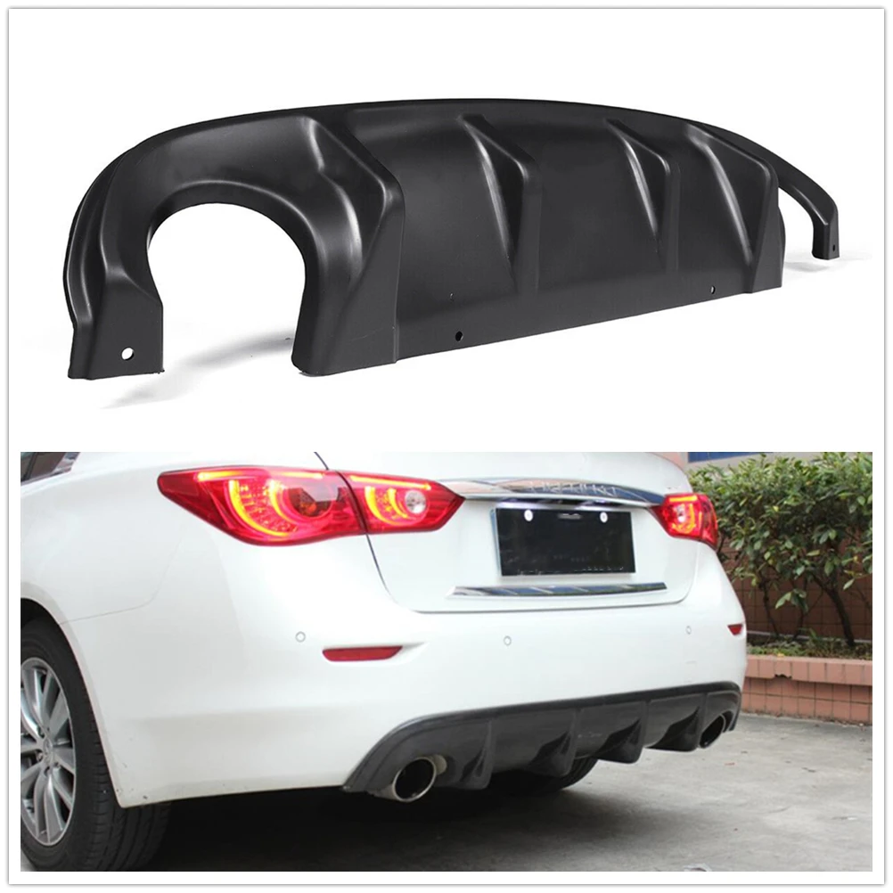 

JDM Style Rear Bumper Diffuser Lip For Infiniti Q50 2014-2017 Matte Black Car Boot Exhaust Splitter Guard Spoiler Plate Body Kit