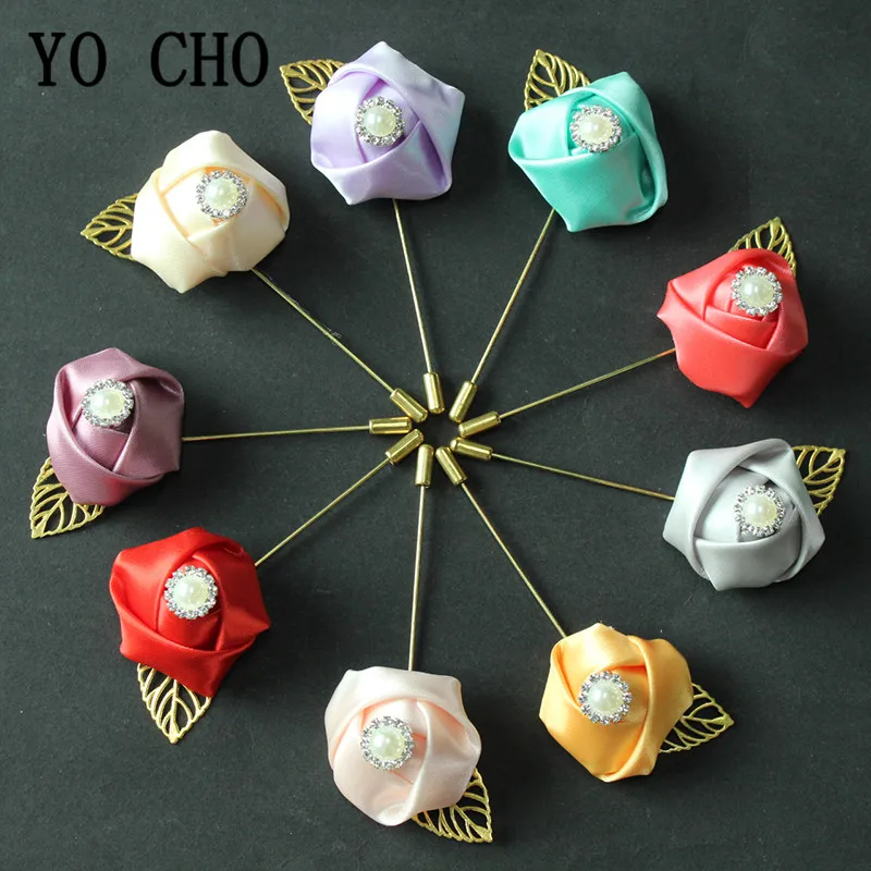 Йо Чо белая розовая роза бутоньерка для жениха мужчин свадьбы булавка цветы