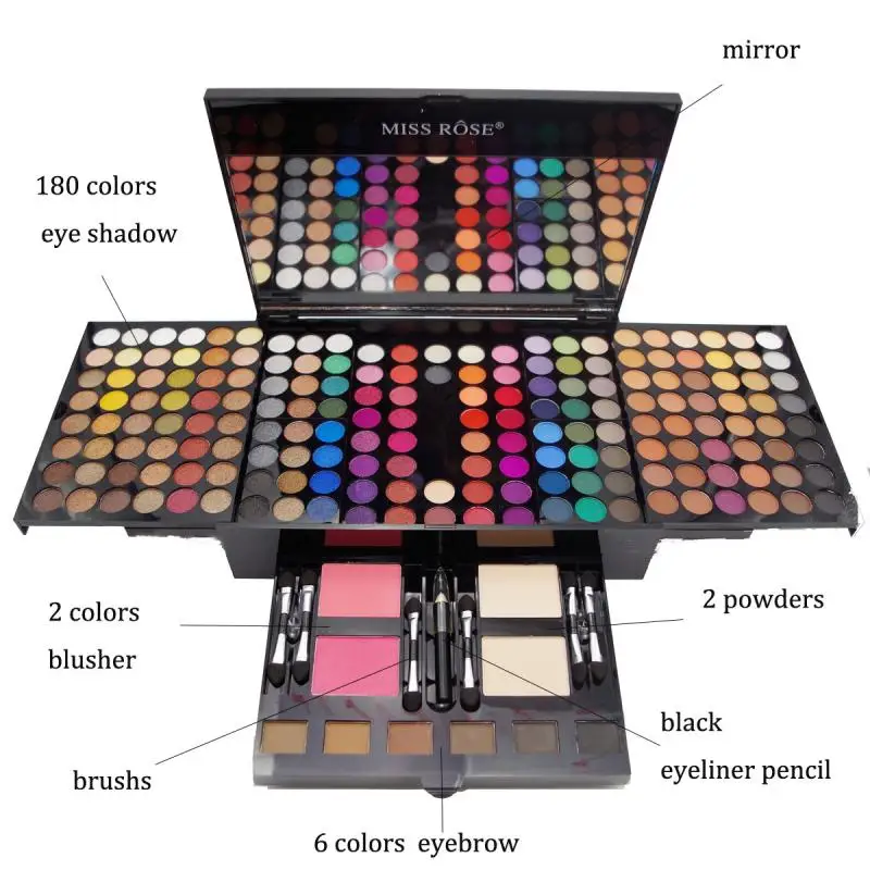 

MISS ROSE 180 Color Piano Box Eyeshadow Makeup Set Professional Waterproof Lasting Matte Shimmer Eyeshadow Powder Women Cosmetic