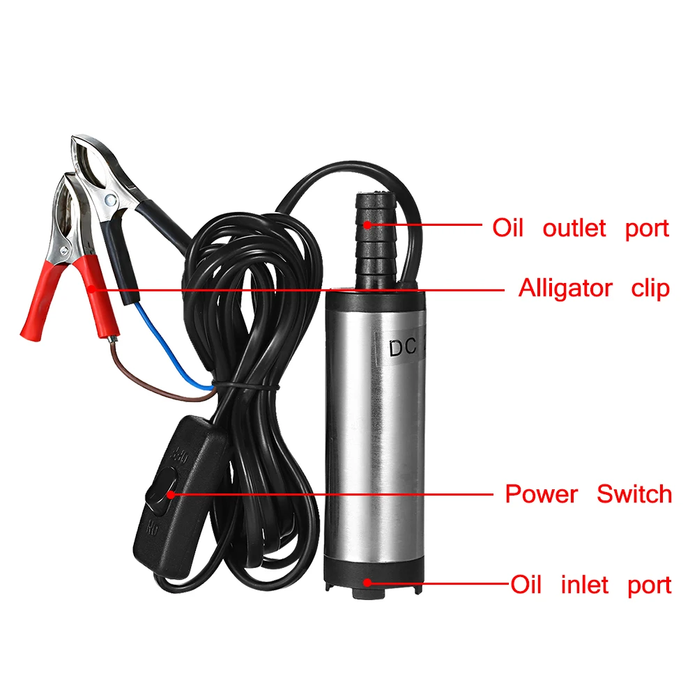 Портативный 38 мм воды масла дизельного топлива насос для перекачки AC/DC 12V/24V