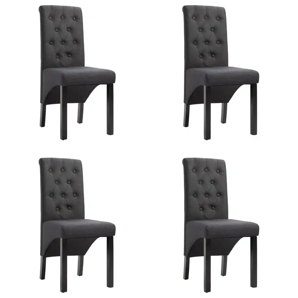 

Dining Chairs 4 pcs Dark Gray Fabric