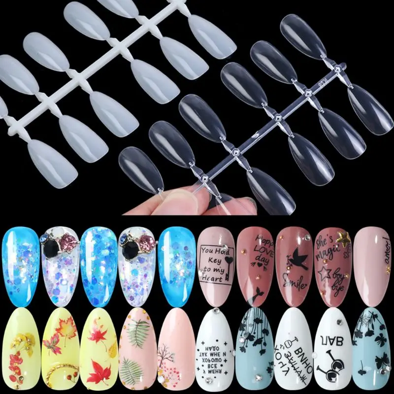 120 Tips False Fake Nail Art Sticks Polish Color Card Plastic Practice Chart Palette Training Display Board Tools Clear Natural | Красота и