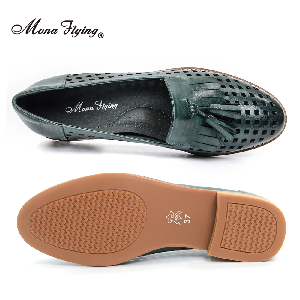 Удобные кожаные лоферы с бахромой ручная работа без застежки Повседневные