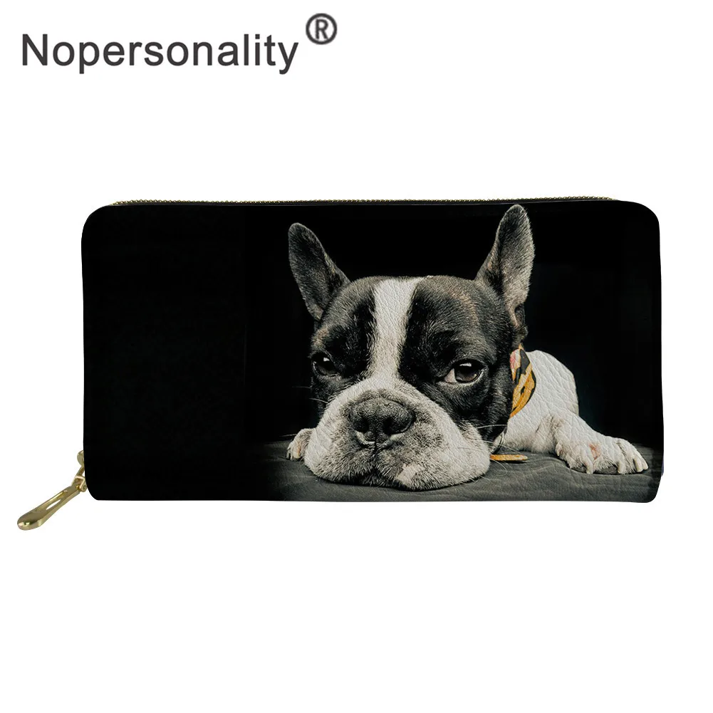 

Женский Длинный кошелек с принтом Бостон-терьер, черный