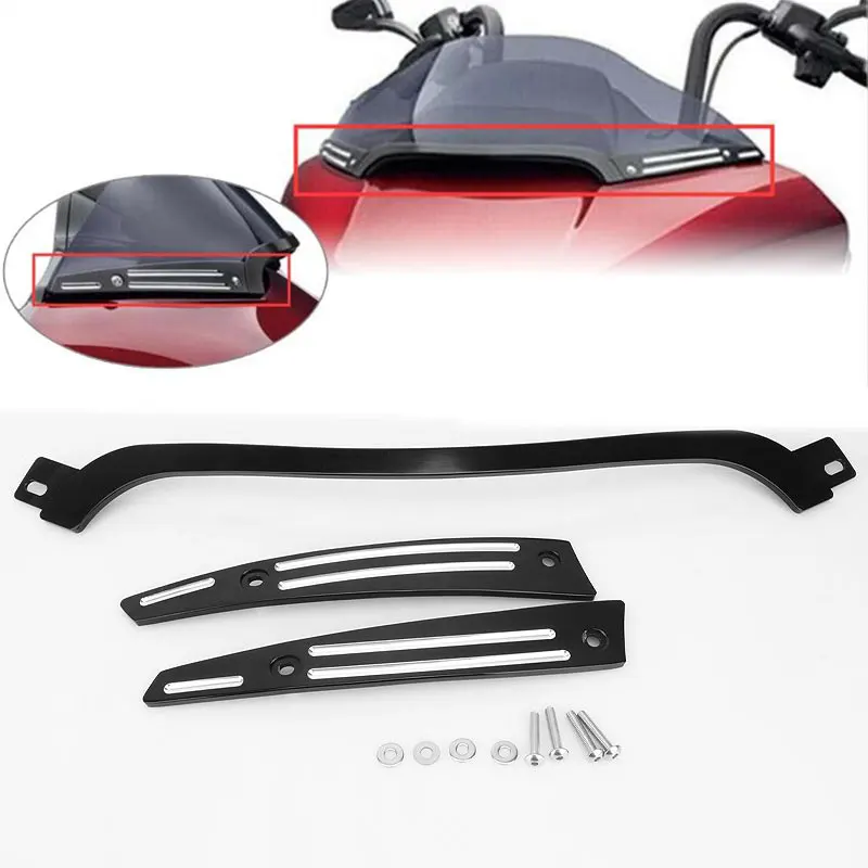 Отделка лобового стекла мотоцикла ЧПУ черная для Harley Touring Road Glide FLTR 2015-2020 - купить