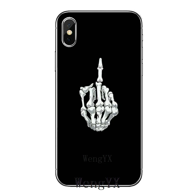 Black Skull Middle Finger Soft Silicone Phone Case For Samsung Galaxy J7 J5 Prime pro J3 A7 A5 A3 2018 2017 2016 2015 | Мобильные