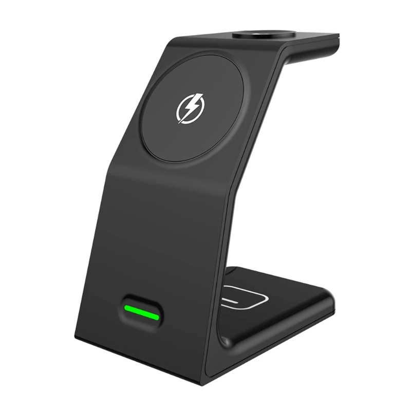 

Lightweight Bracelet Charger Stand 15W Wireless Fast Charging Station Bracket Holder Compatible with Watch Phone 3 in 1