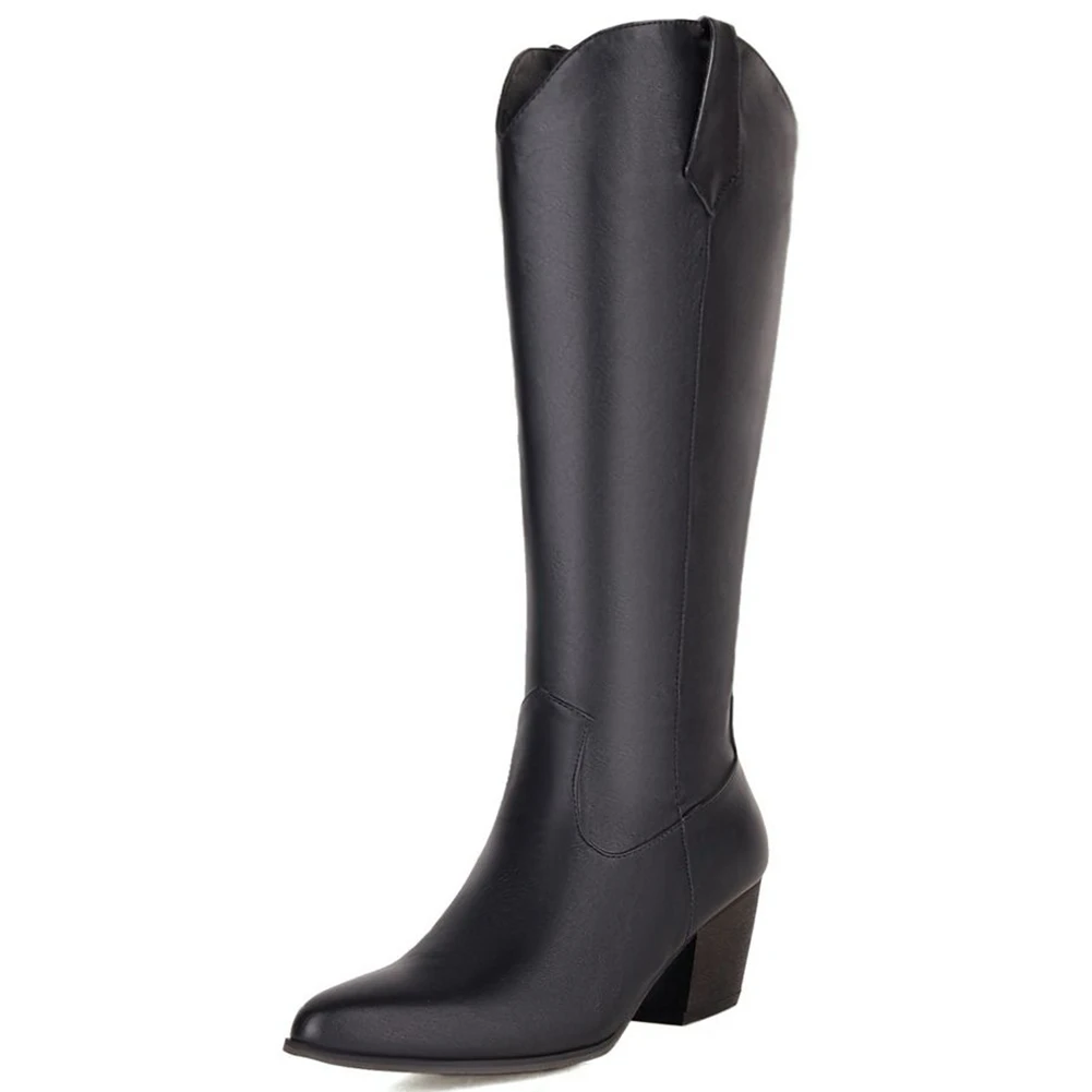

Sarairis 2020 Fashion European American Thick Mid-Heels Boots Woman Shoes Autumn Side Zipper Mid-Length Knight Boots Female
