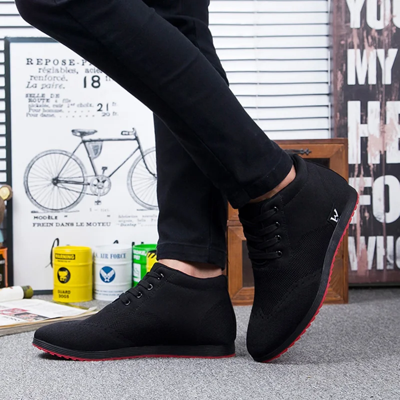Мужская обувь с высоким берцем Дышащая мужская повседневная Парусиновая Обувь