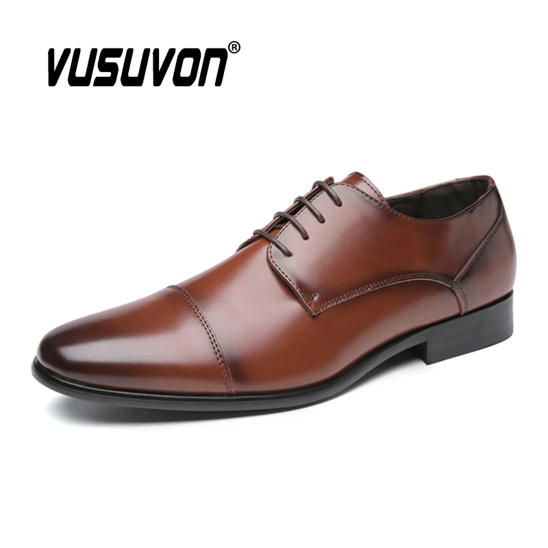 Мужские классические кожаные туфли коричневые или черные деловые размеры 39