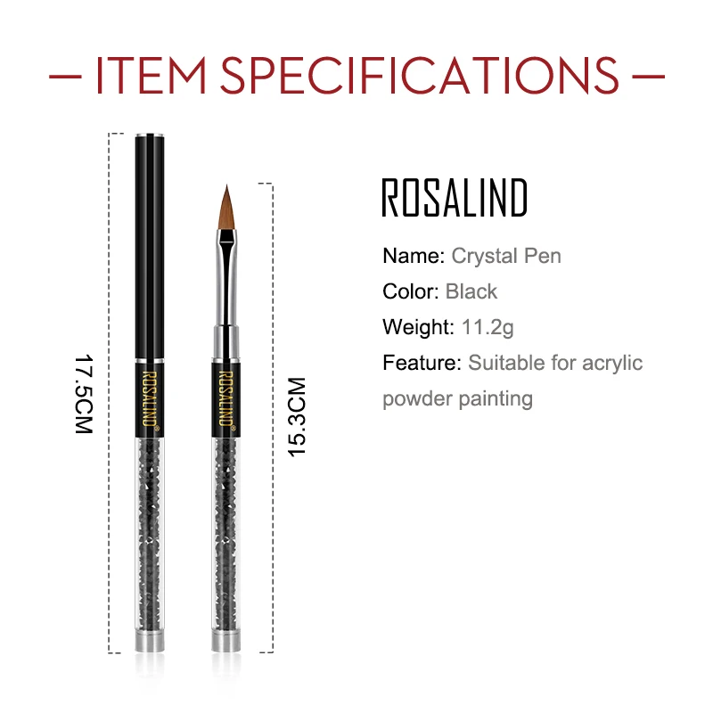 ROSALIND набор кистей для ногтей ручка рисования акриловая кисть градиентные Стразы